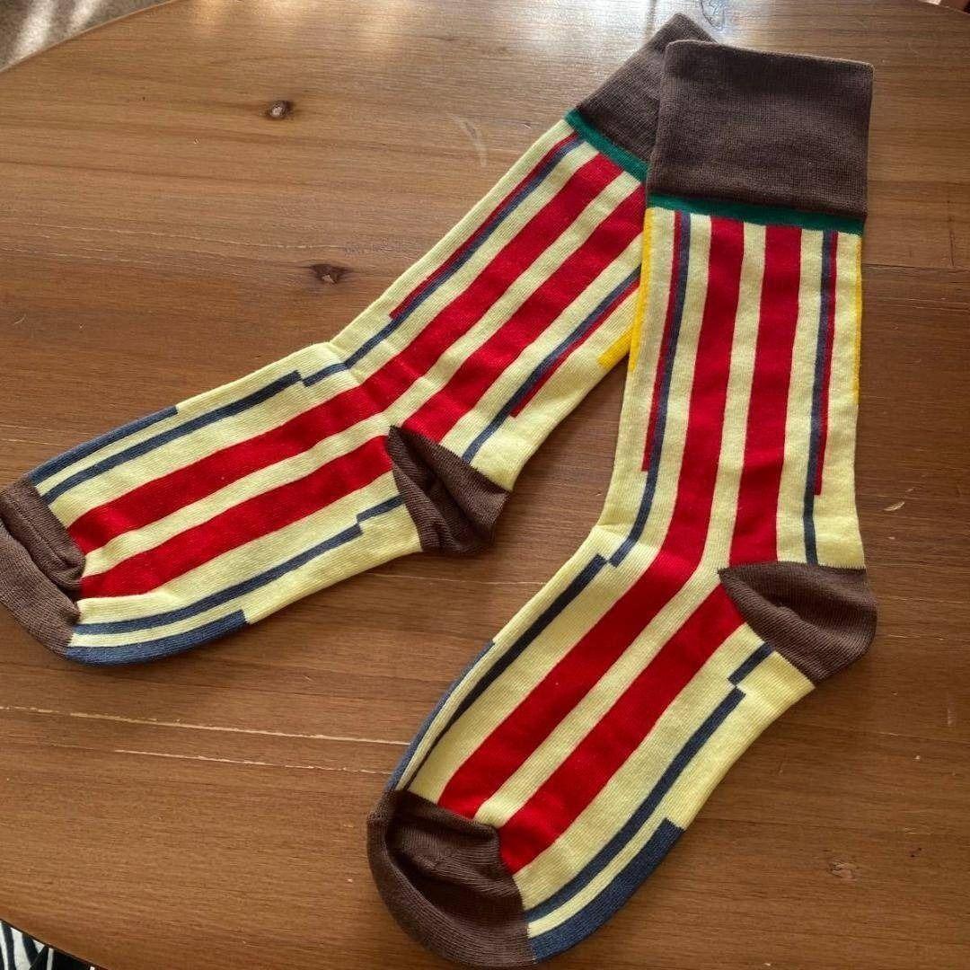 ★アート柄ソックス no.040 ★  22〜25 レディース 個性的 北欧柄 おしゃれ 靴下  