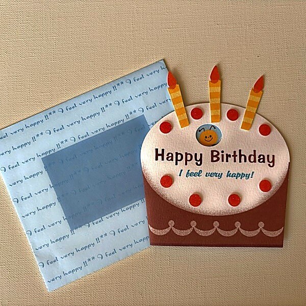 【バースデーカード】バースデイケーキ・イエロー