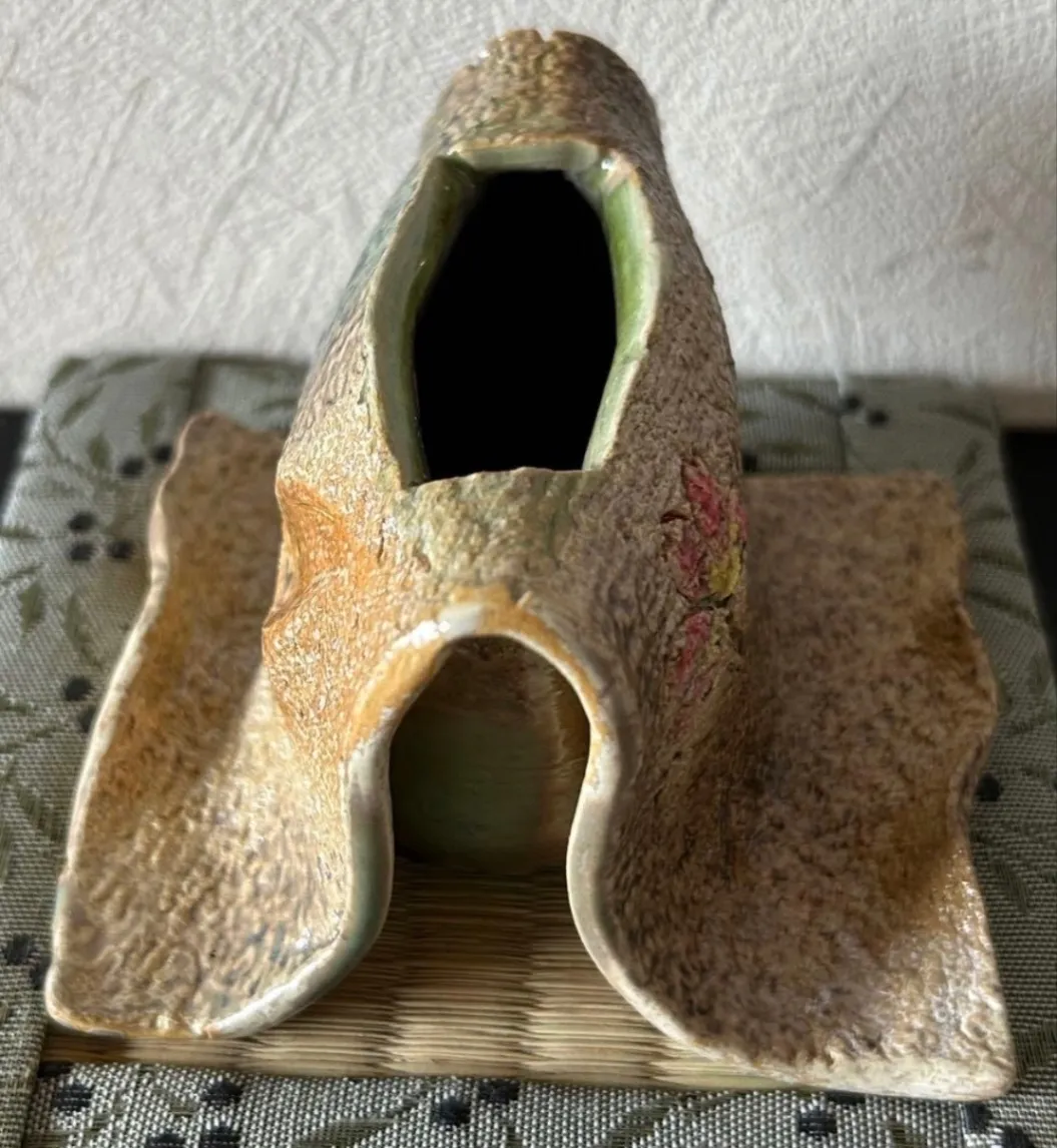 一輪挿し(青銅)花器 花瓶 陶器 受賞作家 手作り 一点物 ③