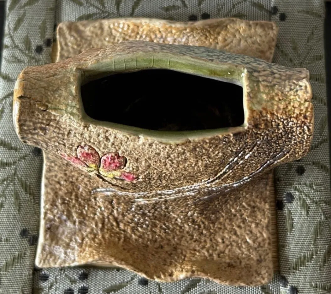 一輪挿し(青銅)花器 花瓶 陶器 受賞作家 手作り 一点物 ③