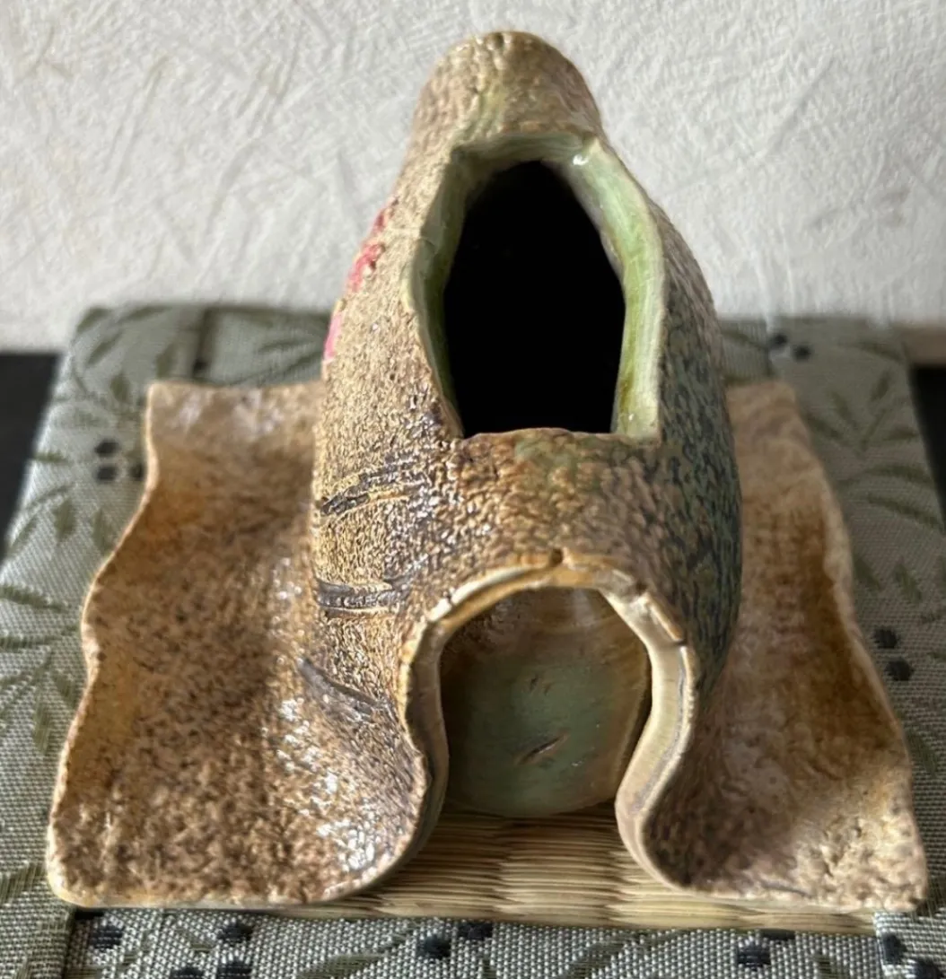 一輪挿し(青銅)花器 花瓶 陶器 受賞作家 手作り 一点物 ③