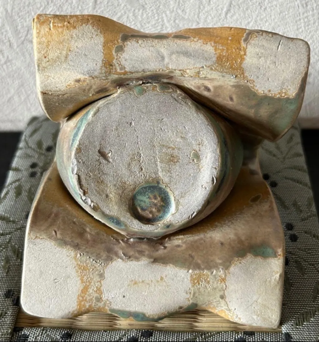 一輪挿し(青銅)花器 花瓶 陶器 受賞作家 手作り 一点物 ③