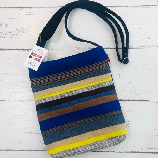 久留米絣　儀右ヱ門　ポシェット 12単衣　紺