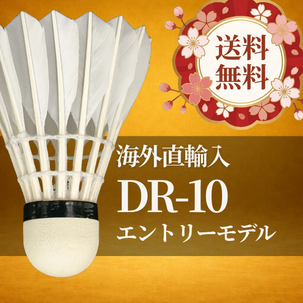 【㊗️オープン/送料無料】バドミントンシャトル DR-10｜海外直輸入 初級者向け 練習用 1ダース