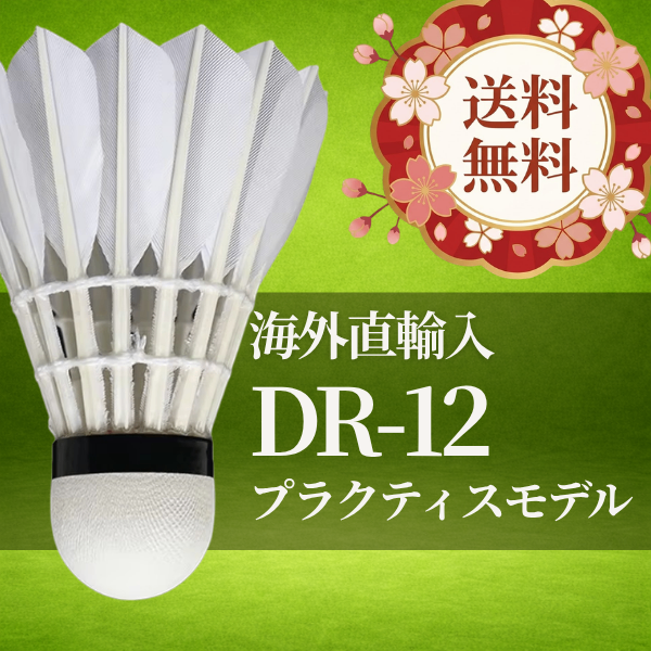 【㊗️オープン/送料無料】バドミントンシャトル DR-12｜海外直輸入 中級者向け 練習用 1ダース