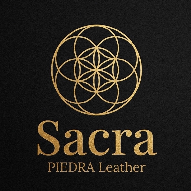 神聖幾何学×本革ピアス フラワーオブライフ ブラック｜Sacra