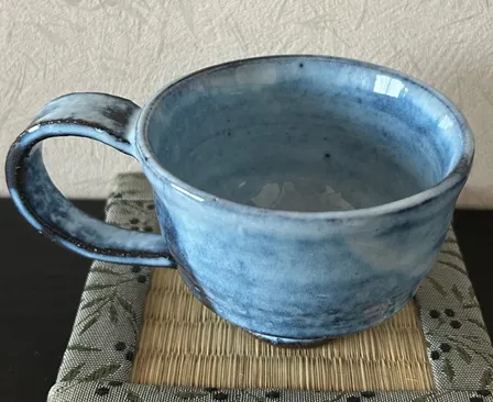 コーヒーカップ(ブルーワラ灰) 器 陶器 和食器 受賞作家 手作り 一点物 ⑬