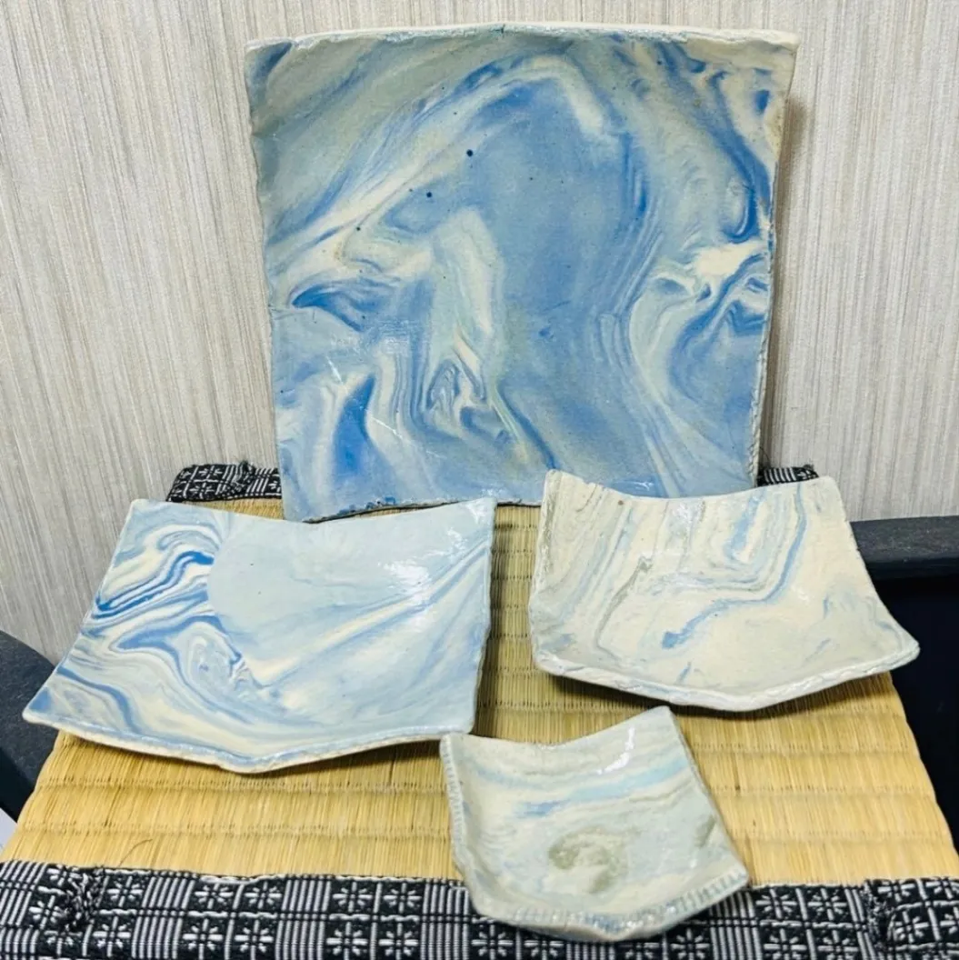 四角皿(透明) 角皿 小皿 皿 器 和食器 受賞作家 手作り 一点物 ⑤