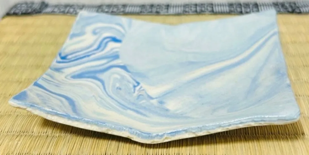 四角皿(透明) 角皿 小皿 皿 器 和食器 受賞作家 手作り 一点物 ⑤