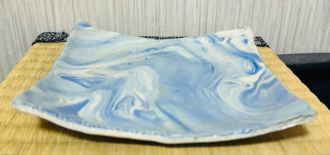 四角皿(透明) 角皿 小皿 皿 器 和食器 受賞作家 手作り 一点物 ⑤