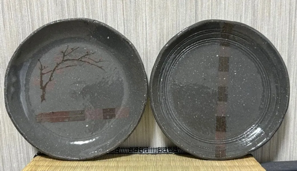 丸皿(透明) 小皿 皿 器 和食器 2枚 受賞作家 手作り 一点物 ⑥