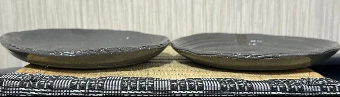 丸皿(透明) 小皿 皿 器 和食器 2枚 受賞作家 手作り 一点物 ⑥