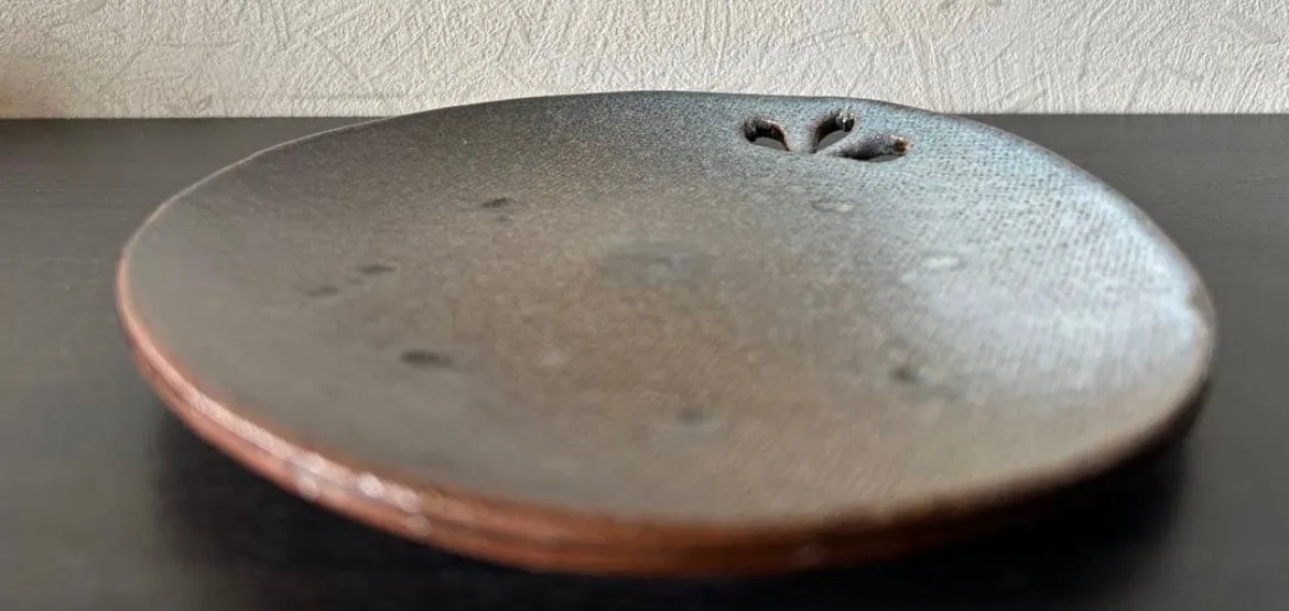 丸皿(黒天目)皿 器 和食器 陶器 受賞作家 手作り 一点物 ⑦