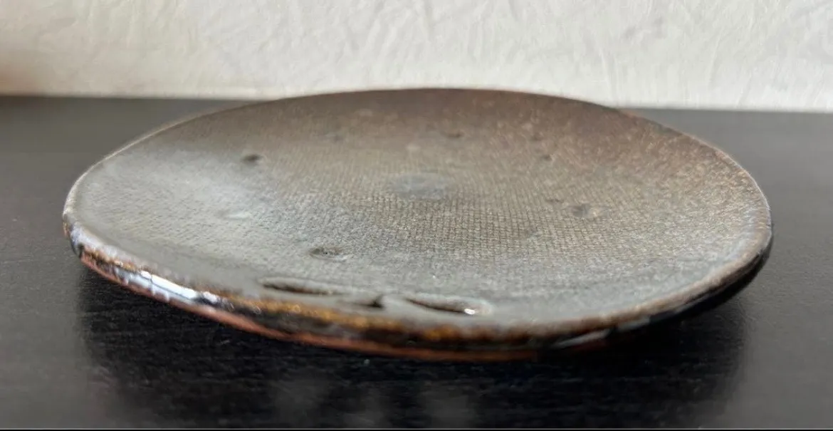 丸皿(黒天目)皿 器 和食器 陶器 受賞作家 手作り 一点物 ⑦