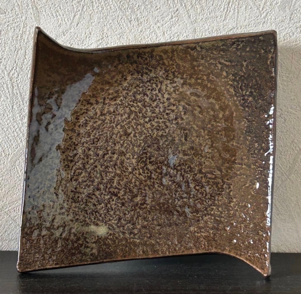 ⑧ 角小皿(わら灰) 角皿 皿 器 和食器 陶器