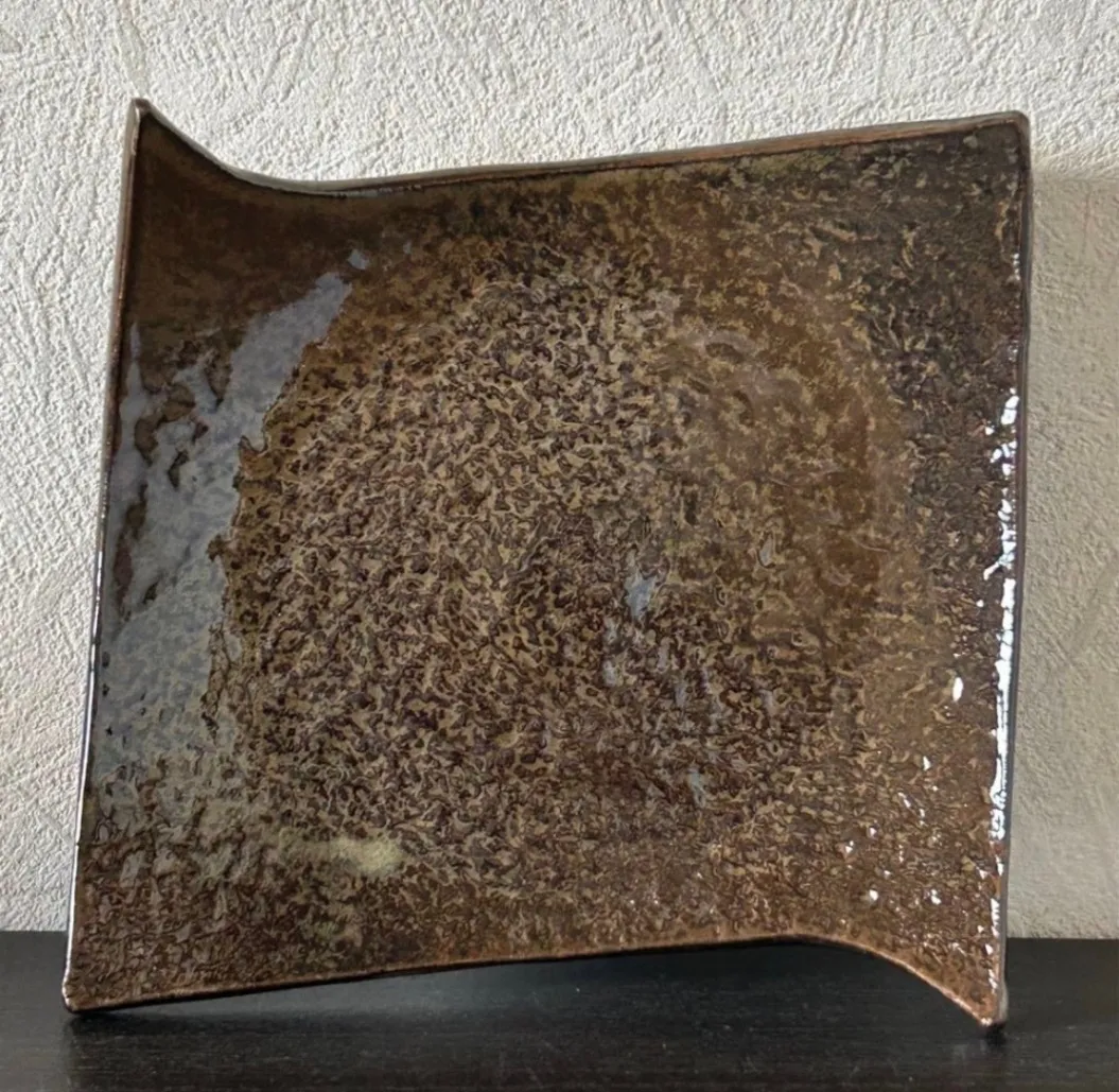 角小皿(わら灰) 角皿 皿 器 和食器 陶器 受賞作家 手作り 一点物 ⑧