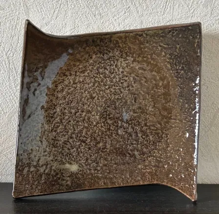角小皿(わら灰) 角皿 皿 器 和食器 陶器 受賞作家 手作り 一点物 ⑧