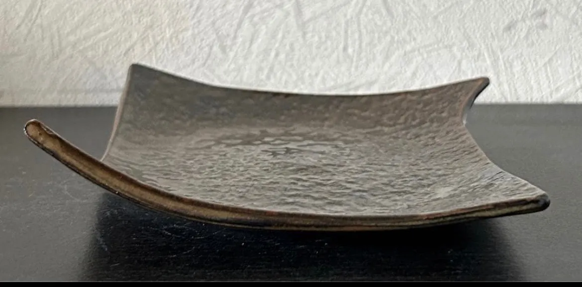 角小皿(わら灰) 角皿 皿 器 和食器 陶器 受賞作家 手作り 一点物 ⑧