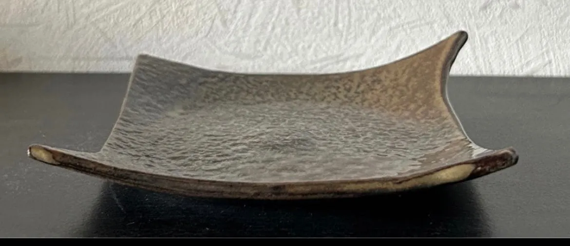 角小皿(わら灰) 角皿 皿 器 和食器 陶器 受賞作家 手作り 一点物 ⑧