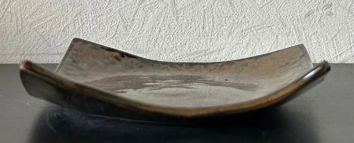 角小皿(ワラ灰) 角皿 皿 器 和食器 陶器 受賞作家 手作り 一点物 ⑨