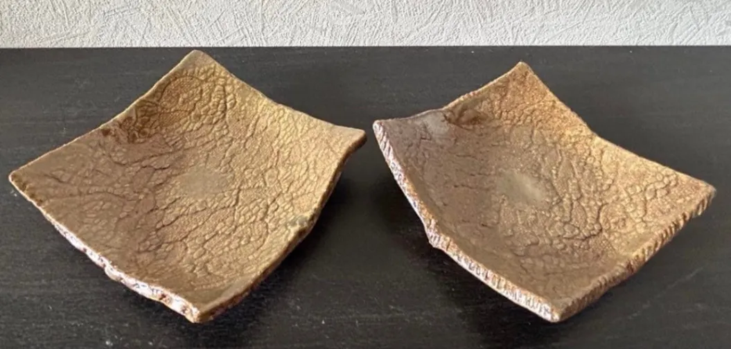 角皿(ナマコ) 3枚 小皿 皿 器 和食器 陶器 受賞作家 手作り 一点物 ⑭