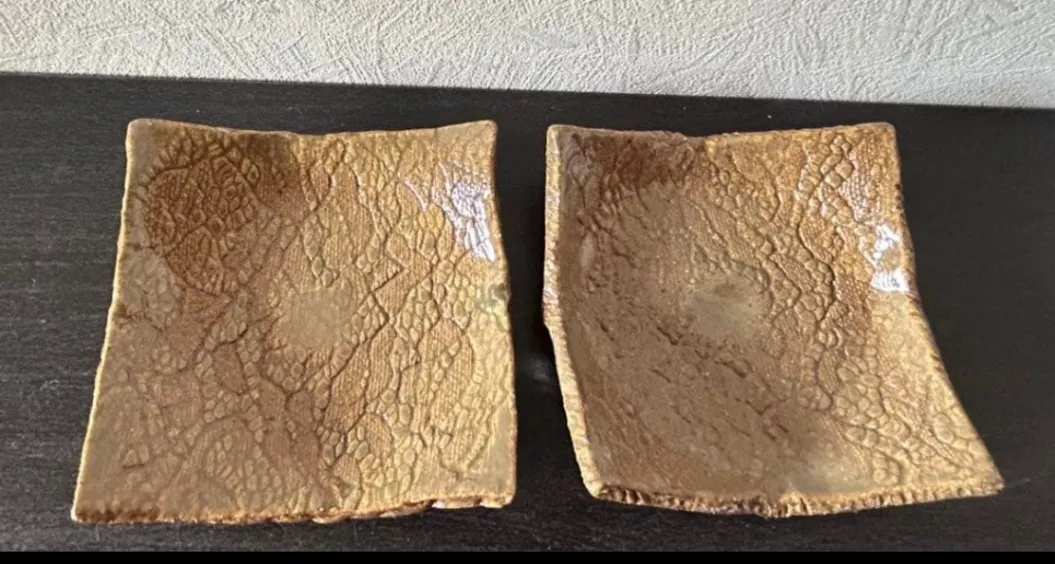 角皿(ナマコ) 3枚 小皿 皿 器 和食器 陶器 受賞作家 手作り 一点物 ⑭