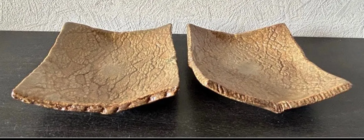 角皿(ナマコ) 3枚 小皿 皿 器 和食器 陶器 受賞作家 手作り 一点物 ⑭
