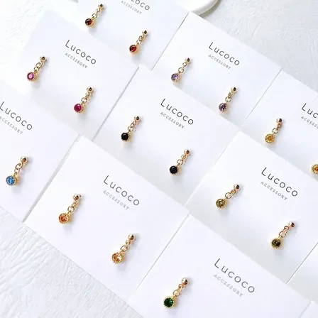 💎誕生石・12ヶ月カラーの小粒ピアス（イヤリング）｜キュービックジルコニアCZ