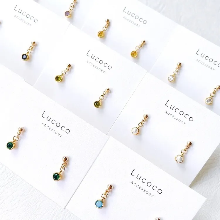 💎誕生石・12ヶ月カラーの小粒ピアス（イヤリング）｜キュービックジルコニアCZ