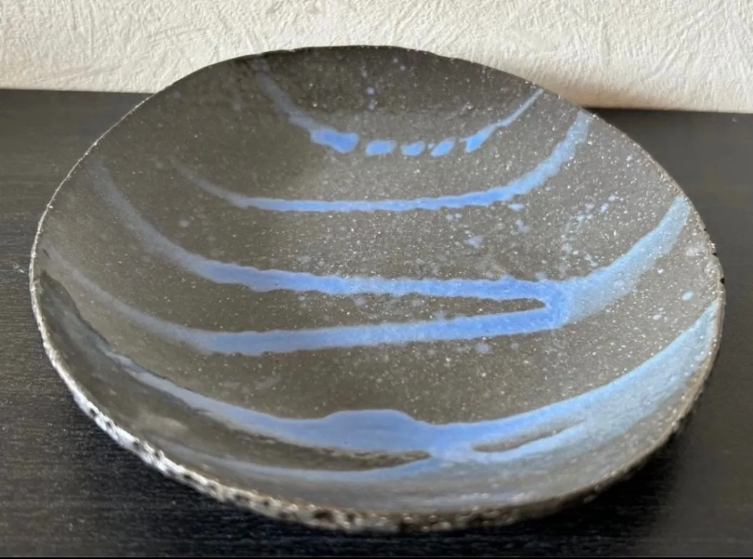 丸皿(黒御影) 2枚 小皿 皿 器 和食器 陶器 受賞作家 手作り 一点物 ⑮