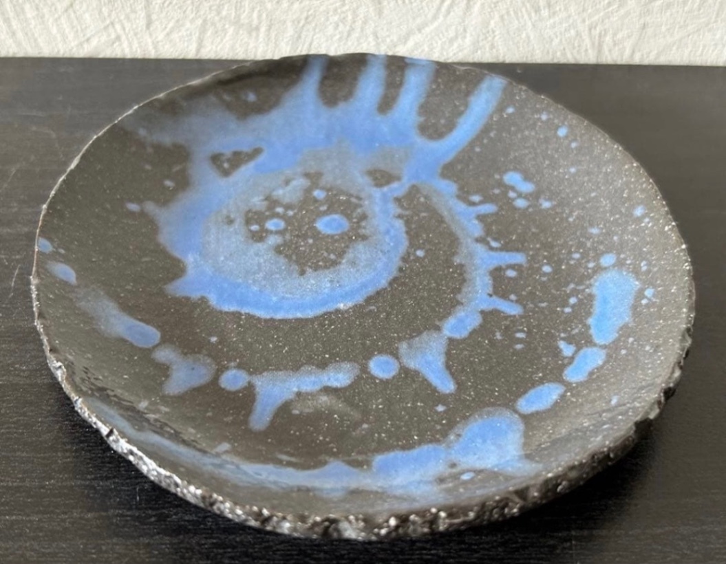 ⑮ 丸皿(黒御影) 2枚 小皿 皿 器 和食器 陶器