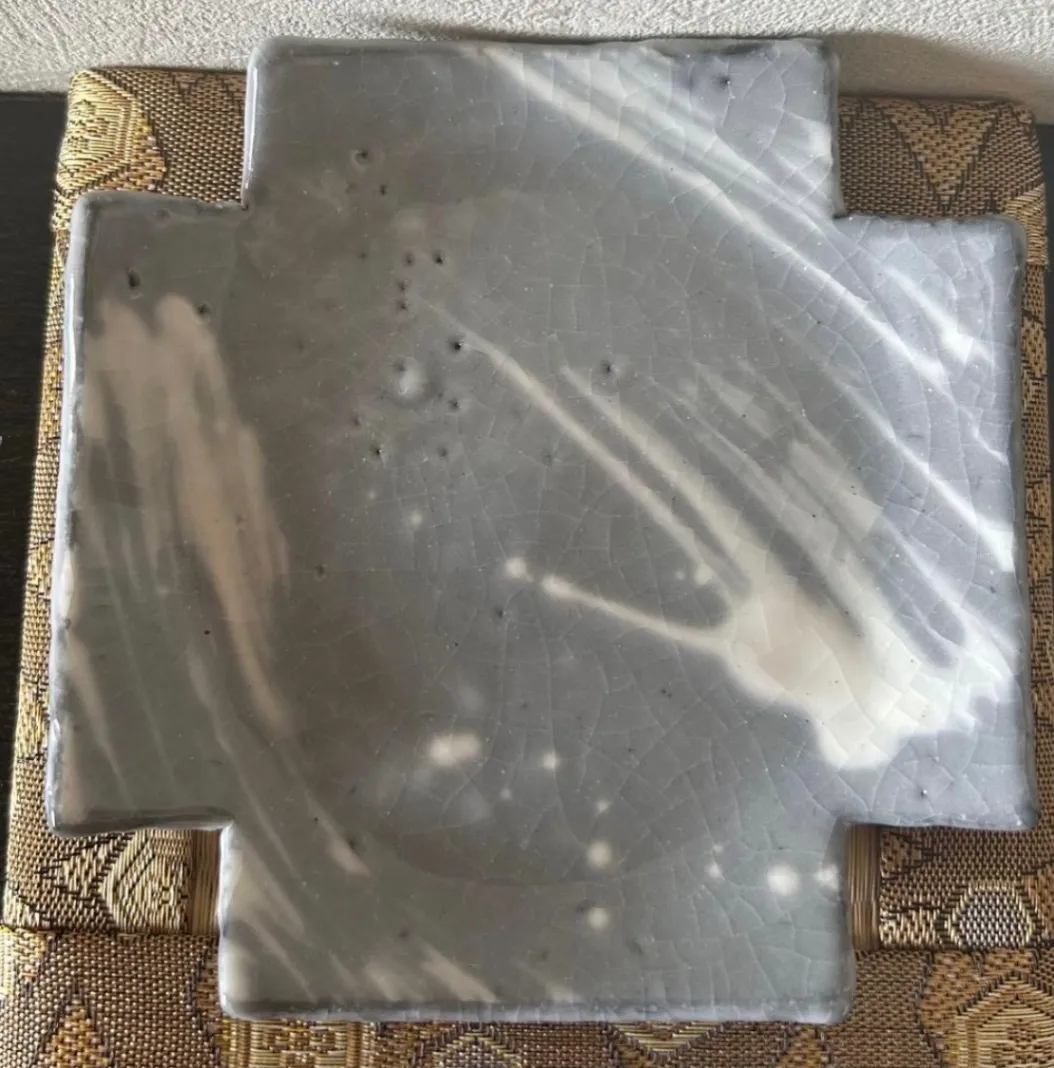 角皿(かいらぎ.刷毛)小皿 皿 器 和食器 陶器 受賞作家 手作り 一点物 ⑰