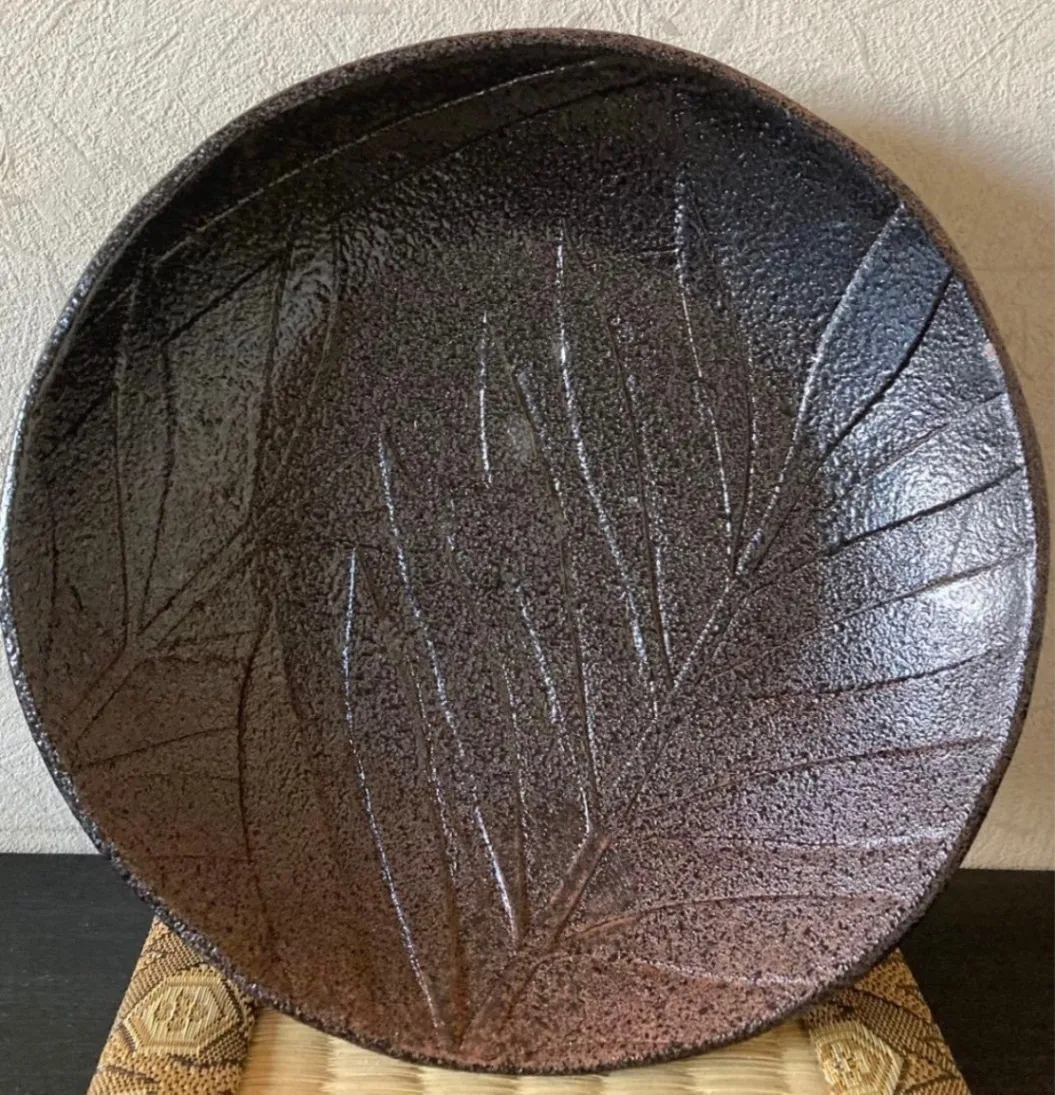 丸皿(油滴天目) 小皿 皿 器 和食器 陶器 受賞作家 手作り 一点物 ⑲