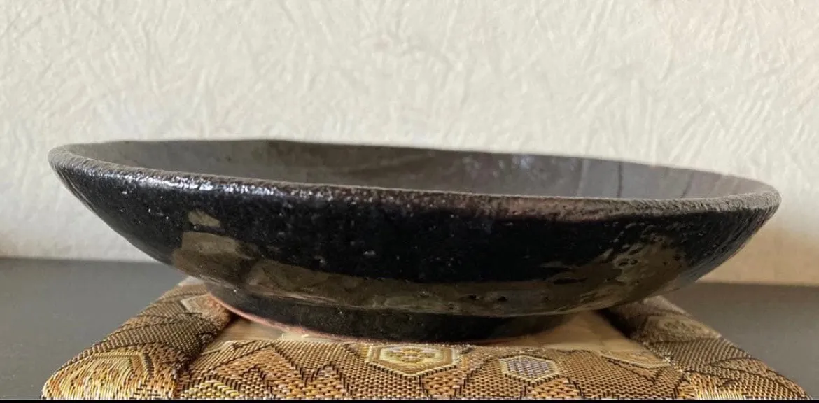 丸皿(油滴天目) 小皿 皿 器 和食器 陶器 受賞作家 手作り 一点物 ⑲