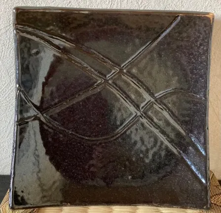 四角皿(油滴天目) 小皿 皿 器 和食器 陶器 受賞作家 手作り 一点物 ㉒