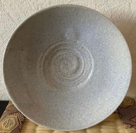 丸皿(青流紋) 小皿 皿 器 和食器 陶器 受賞作家 手作り 一点物 ㉓