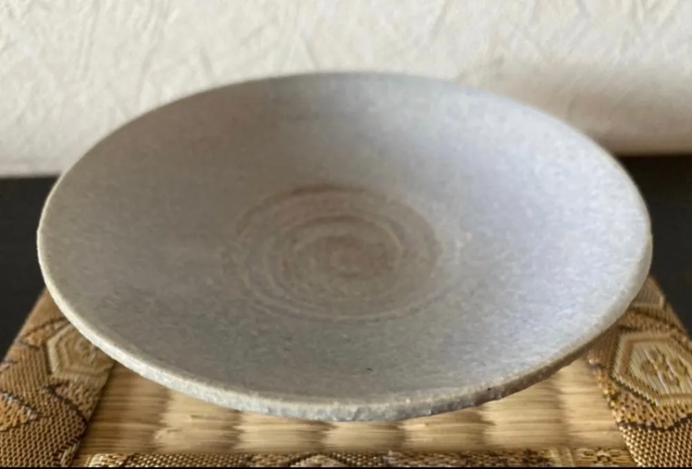 丸皿(青流紋) 小皿 皿 器 和食器 陶器 受賞作家 手作り 一点物 ㉓