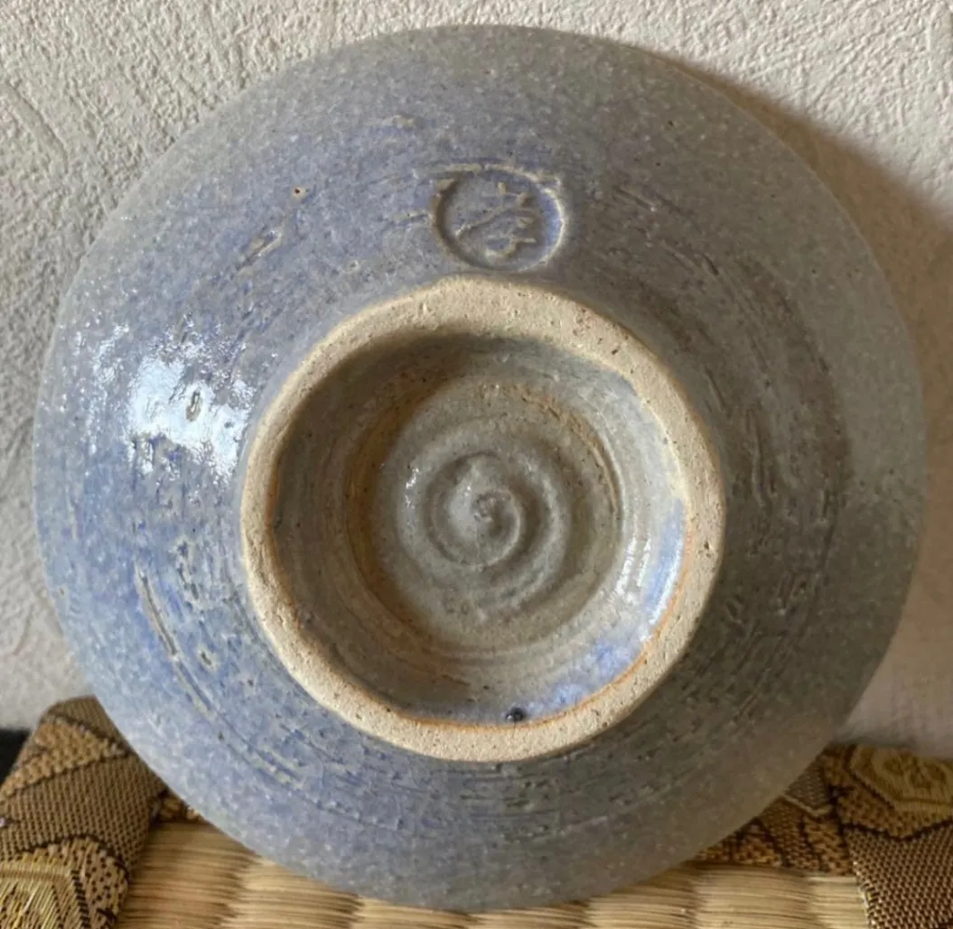 丸皿(青流紋) 小皿 皿 器 和食器 陶器 受賞作家 手作り 一点物 ㉓