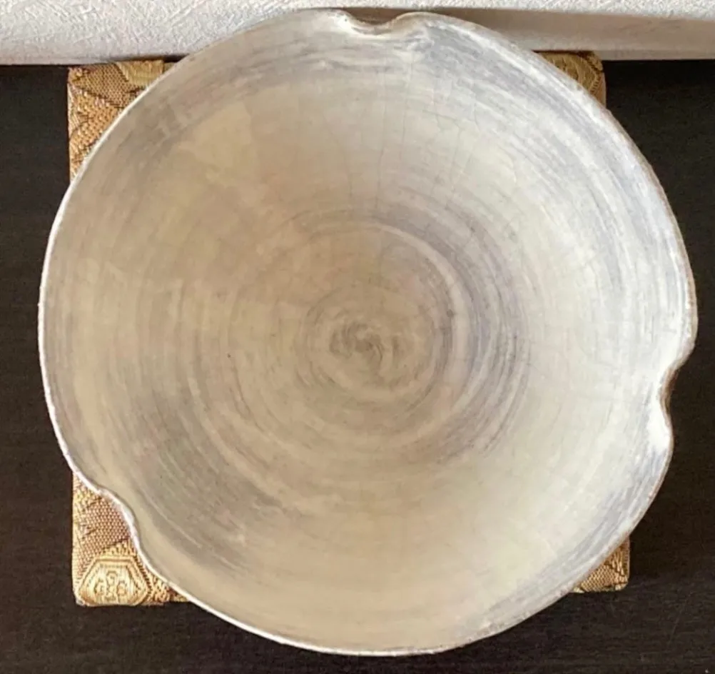 輪花皿(貫入) 丸皿 皿 器 和食器 陶器 受賞作家 手作り 一点物 ㉖