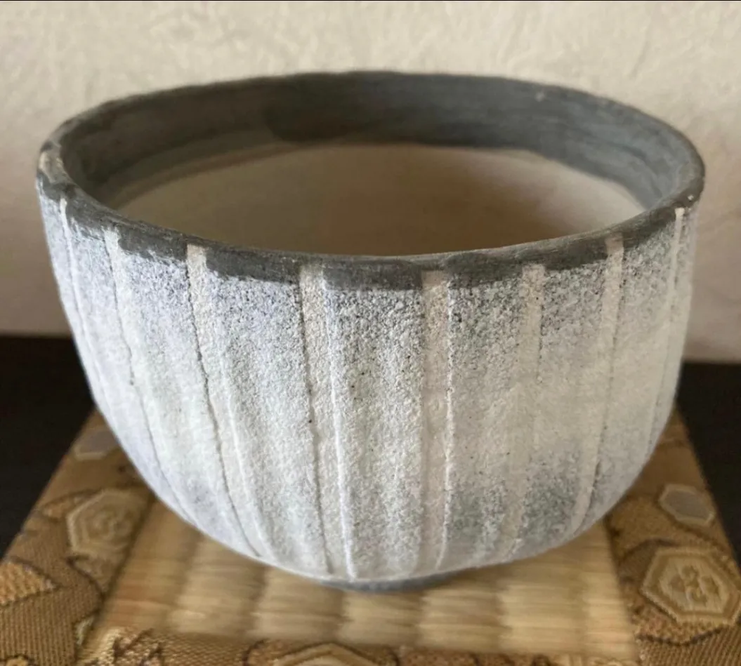 植木鉢(マット) 浅鉢 3号相当 器 陶器 観葉植物 受賞作家 手作り 一点物 ⑦