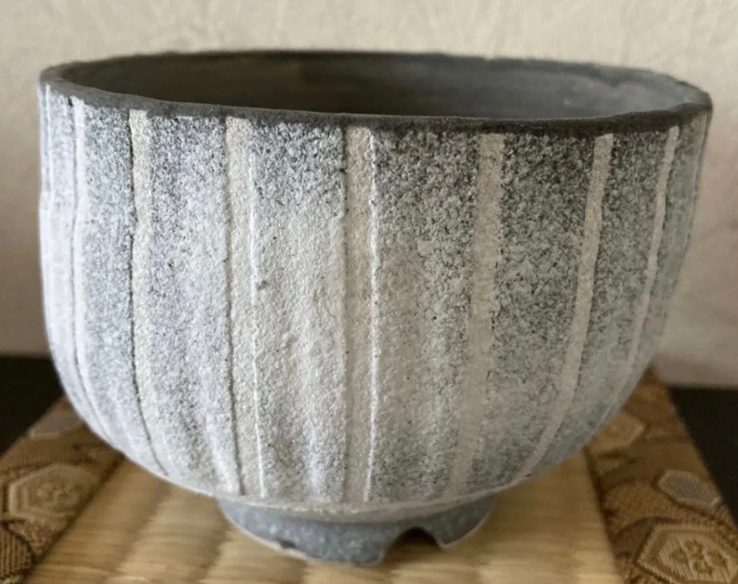 植木鉢(マット) 浅鉢 3号相当 器 陶器 観葉植物 受賞作家 手作り 一点物 ⑦