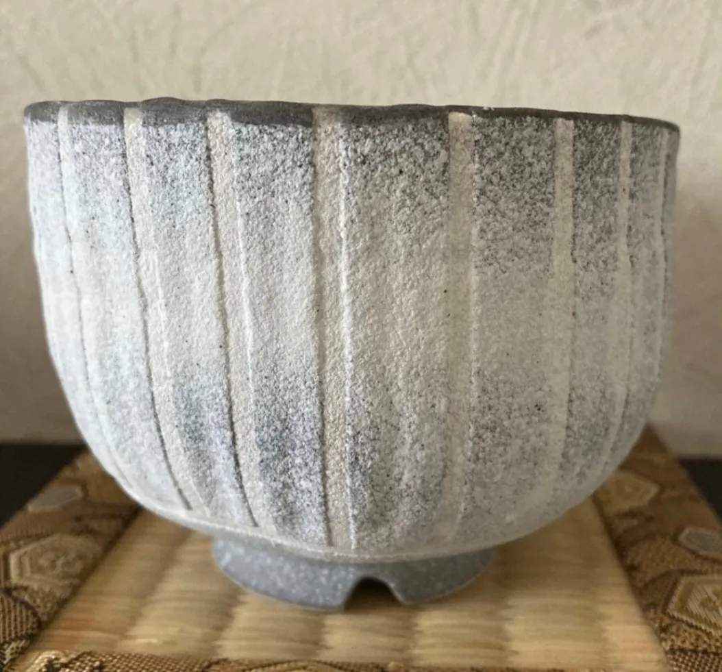 植木鉢(マット) 浅鉢 3号相当 器 陶器 観葉植物 受賞作家 手作り 一点物 ⑦