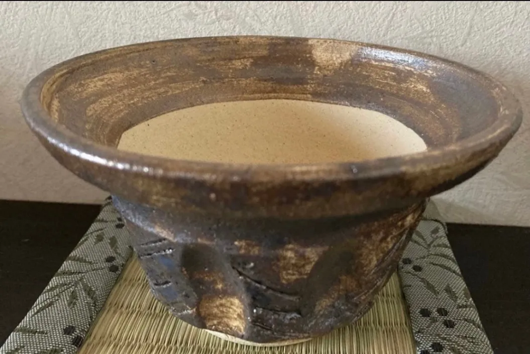 植木鉢(金彩) 浅鉢 3号相当 器 陶器 観葉植物 受賞作家 手作り 一点物 ⑧