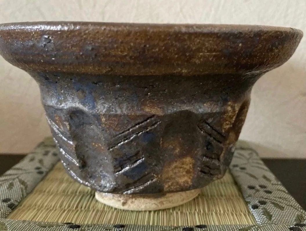 植木鉢(金彩) 浅鉢 3号相当 器 陶器 観葉植物 受賞作家 手作り 一点物 ⑧