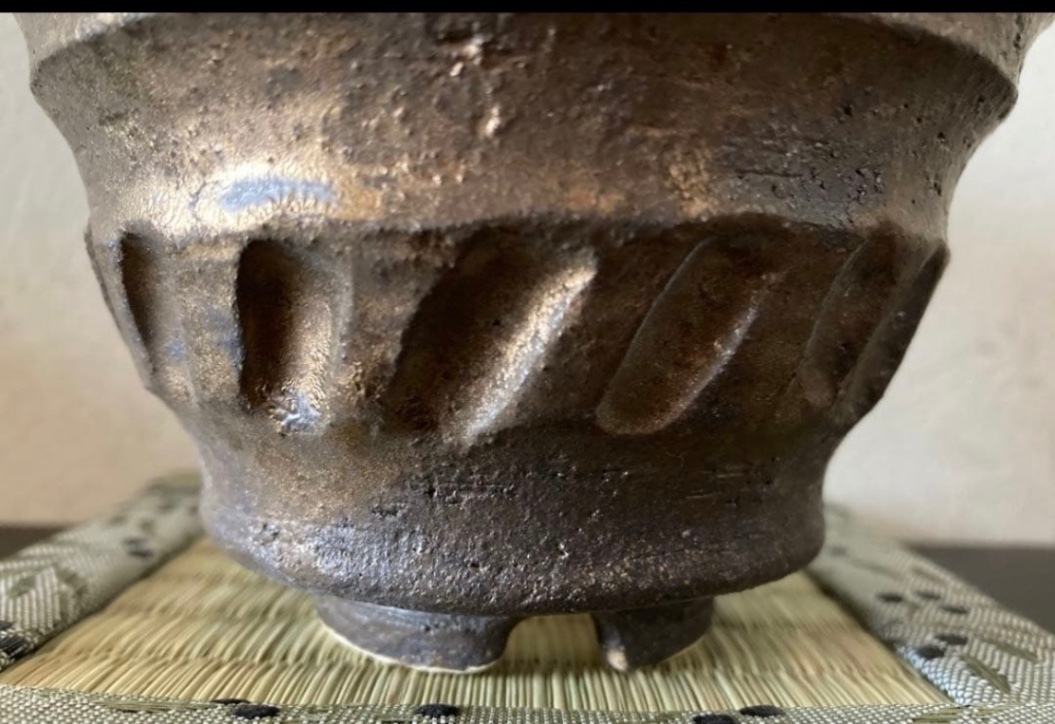 ⑨ 植木鉢(金彩) 浅鉢 3号相当 器 陶器 観葉植物