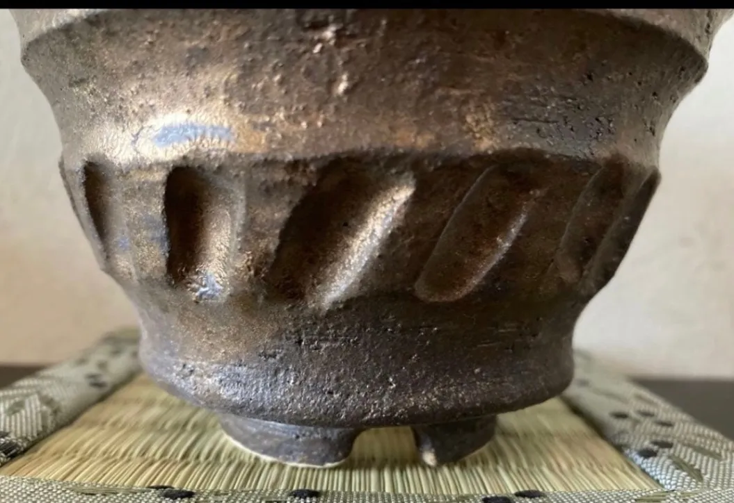 植木鉢(金彩) 浅鉢 3号相当 器 陶器 観葉植物 受賞作家 手作り 一点物 ⑨