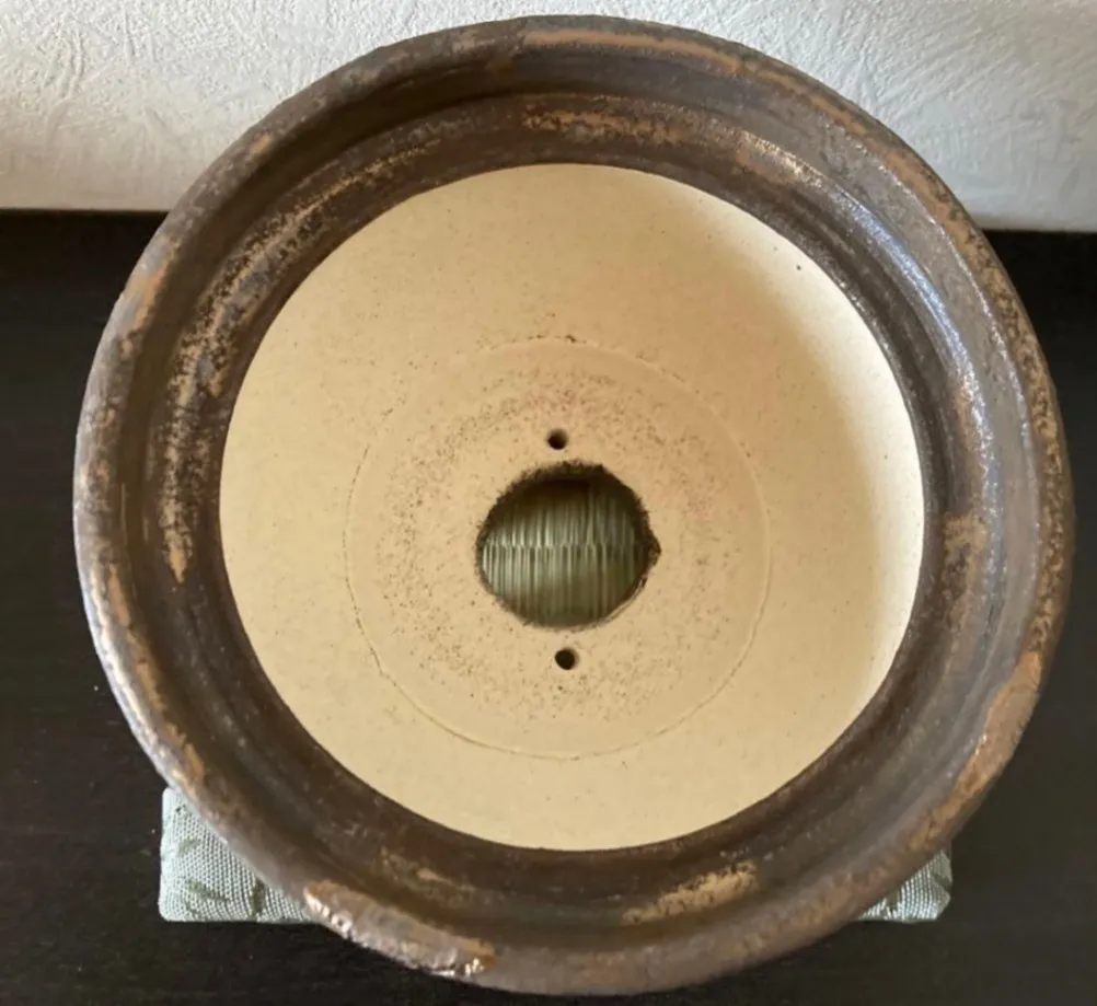 植木鉢(金彩) 浅鉢 3号相当 器 陶器 観葉植物 受賞作家 手作り 一点物 ⑨