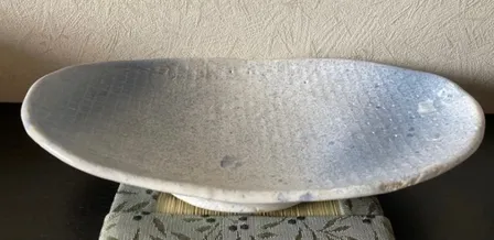 楕円皿(青磁) 皿 器 和食器 陶器 受賞作家 手作り 一点物 ㉗