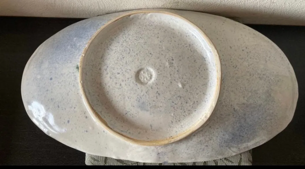 楕円皿(青磁) 皿 器 和食器 陶器 受賞作家 手作り 一点物 ㉗