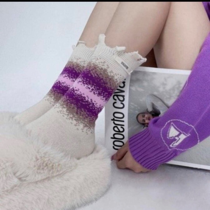 ★アート柄ソックス no.051★ 22〜25 レディース 個性的 北欧柄 おしゃれ 靴下